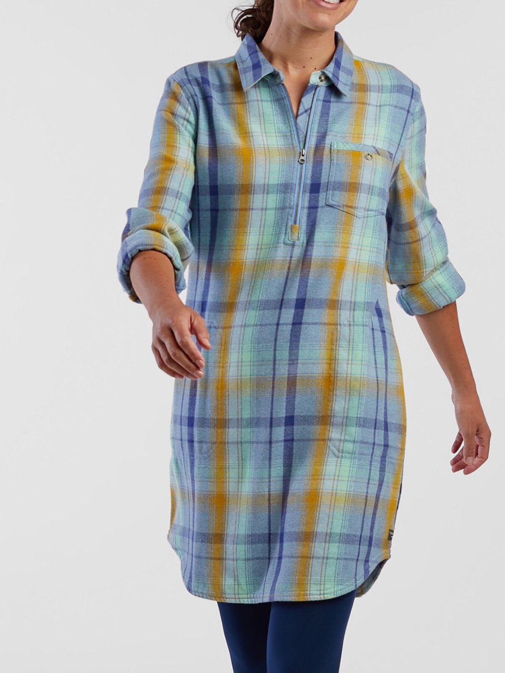 Toad & Co Lupine Plaiditude Heavyweight Flannel Shirtdress size L